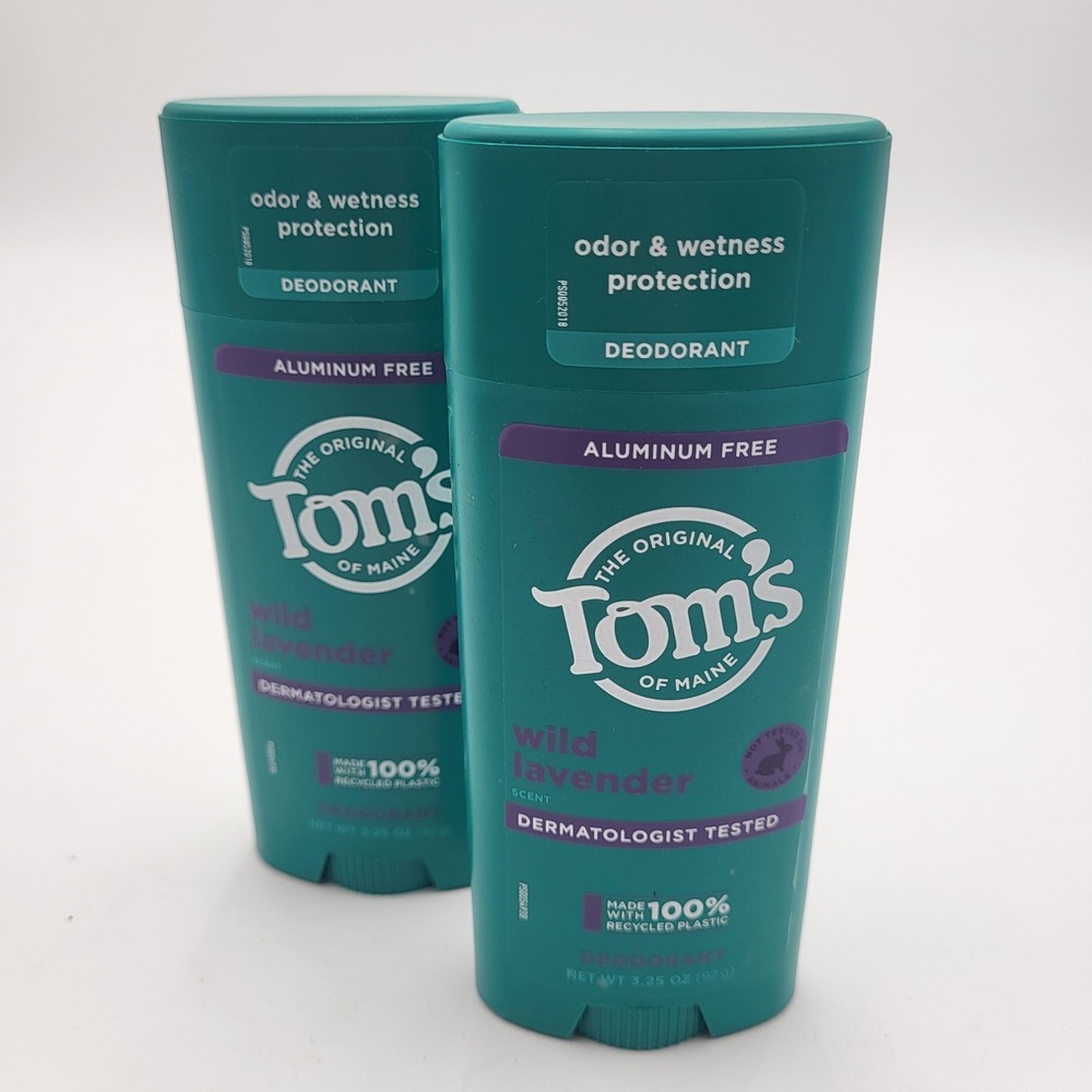 Set of 2 Tom's‎ of Maine Wild Lavender Aluminum Free Womens Deodorant 3.25oz